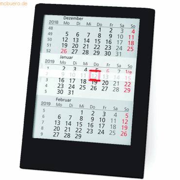 3-Monatstischkalender 13x16cm schwarz 2027-0