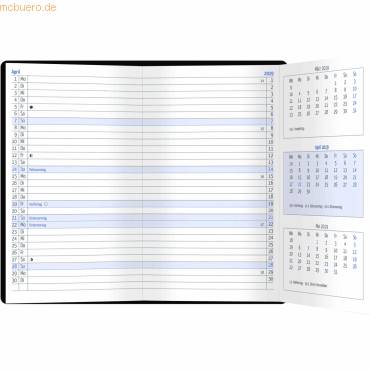 Taschenkalender Trio-Timer 9,5x16cm schwarz 2027