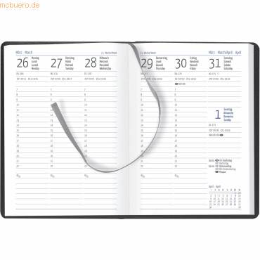 Buchkalender A5 1 Tag/Seite schwarz 2027-0