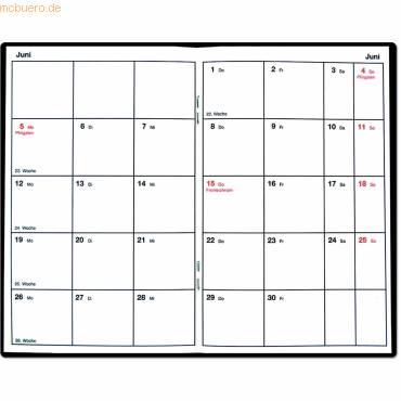 Taschenkalender 9x15cm 1 Monat/2 Seiten schwarz 2027-0