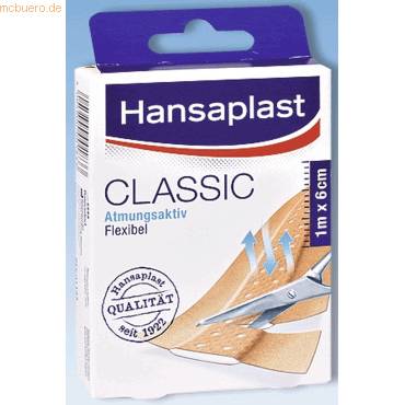 Wundversorgung Schnellversorgung, Hansaplast Classic,Textilplaster, 1 m x 6 cm-1
