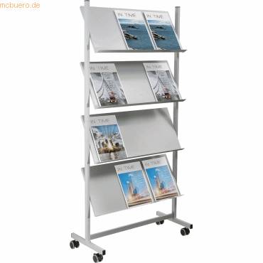 Prospektständer 12xDIN A4 silbergrau-1