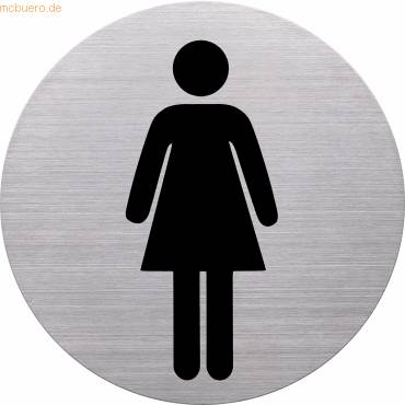 helit Piktogramm "the badge" WC-Damen, rund, silber