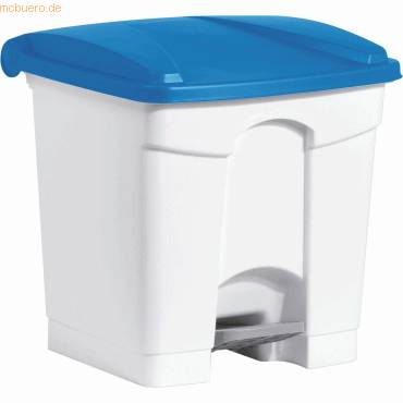 helit Tret-Abfalleimer "the step", 30 Liter, weiß/blau-0