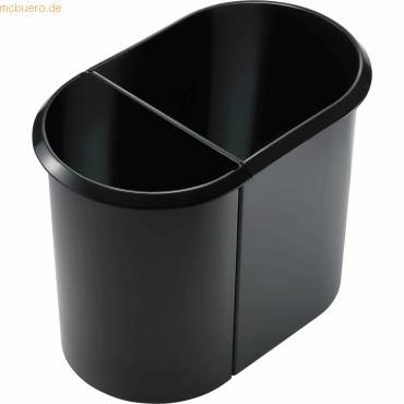 Papierkorb Duo-System ohne Deckel 1x20l + 1x9l schwarz-0