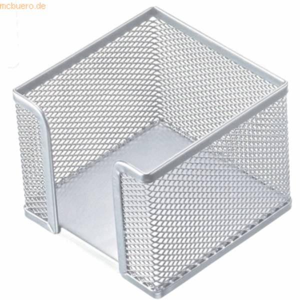 Zettelbox Mesh Metall silber leer