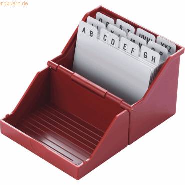 Karteibox A8 quer für ca. 200 Karten rot-0