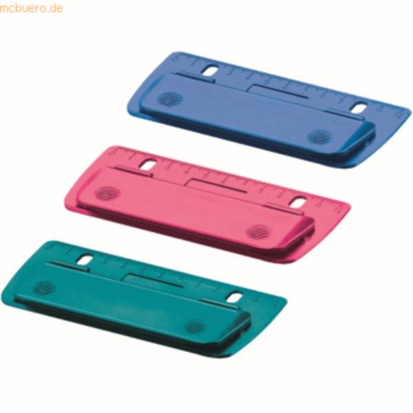 Mini-Taschenlocher Color Blocking Kunststoff 2 Blatt farbig sortiert