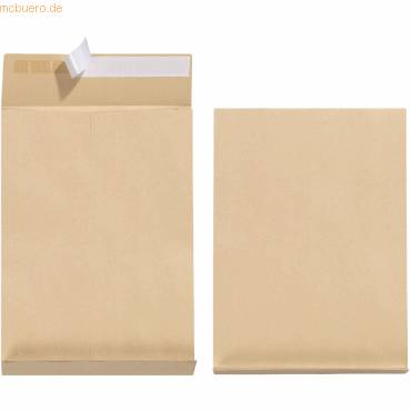 Faltentasche B4 Haftklebung braun 130g/qm 4cm Falte-0