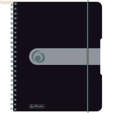 Spiralblock to go A5 80 Blatt kariert PP schwarz