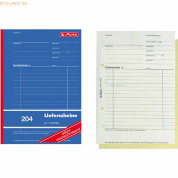 Formularbuch Lieferschein A5 204 2x40 Blatt SD VE=4 Stück