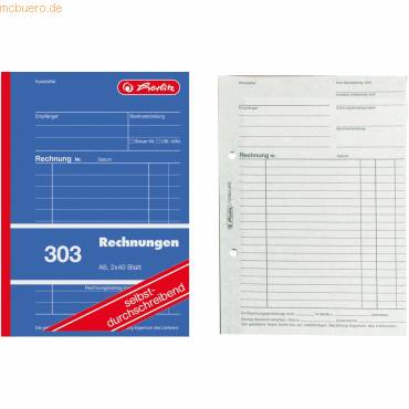 Formularbuch Rechnung A6 303 2x40 Blatt selbstdurchschreibend-0