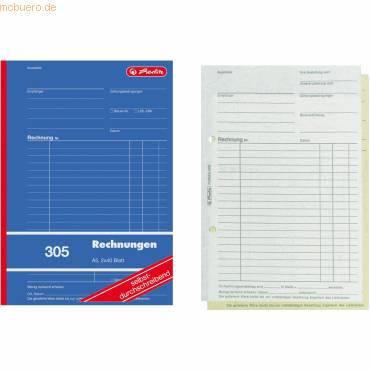 Formularbuch Rechnung A5 305 2x40 Blatt selbstdurchschreibend 4er-0