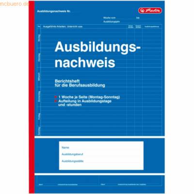 HERLITZ - Ausbildungsnachweis wöchentliche/monatliche Eintragungen Formularbuch 1 St.-0