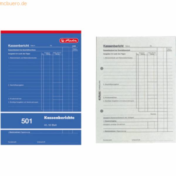 Kassenberichts-Block A5 501 50 Blatt