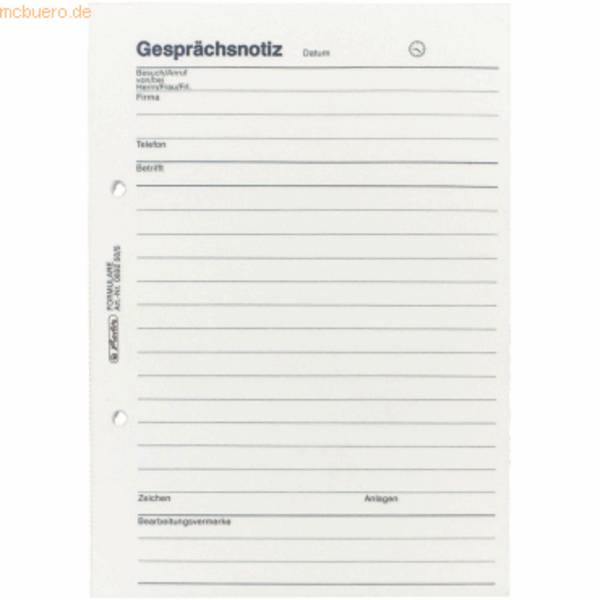 HERLITZ - Gesprächsnotiz Formularbuch 1 St. - A5