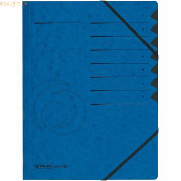 Ordnungsmappe A4 Karton 7 Fächer blau-0
