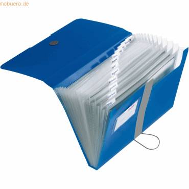 Fächermappe easy orga to go A4 12Fächer PP blau-1