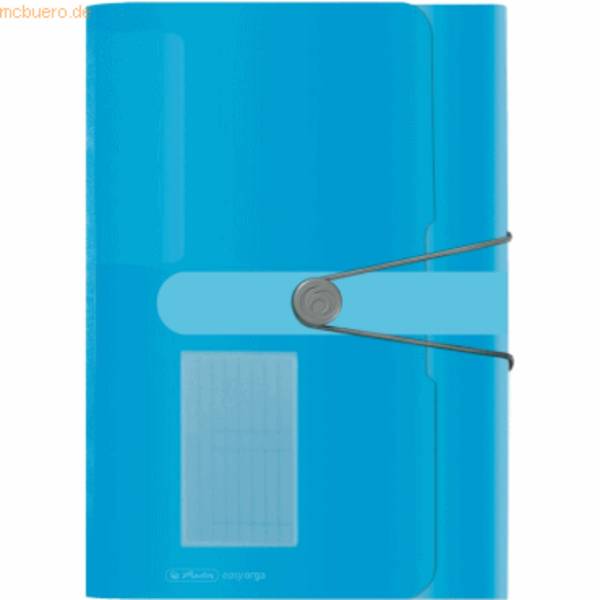 Fächermappe A4 PP 12 Fächer blau transparent to go