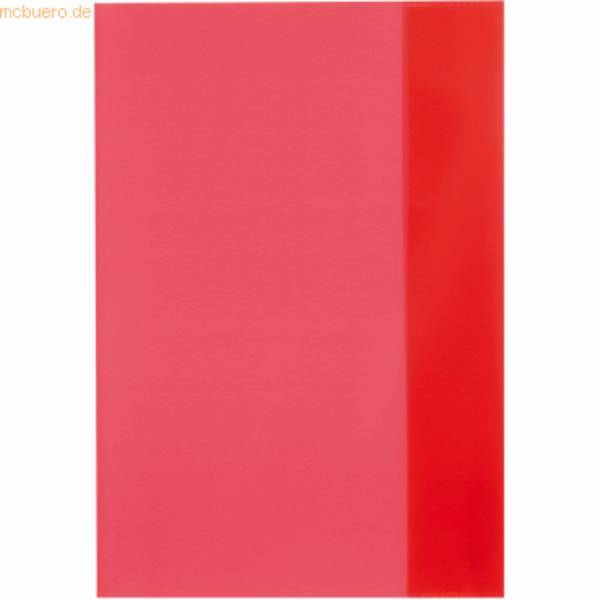Heftumschlag A5 PP transparent rot
