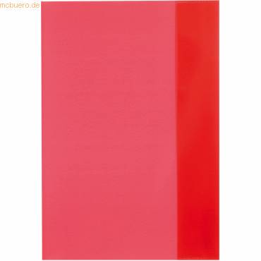 Heftumschlag A5 PP transparent rot-0