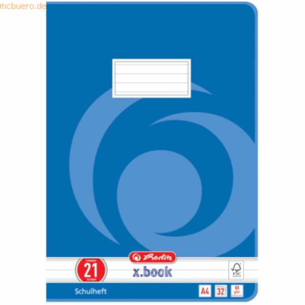 Schulheft A4 32 Blatt Lineatur 21 FSC Mix