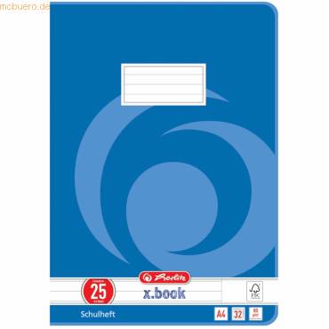 Herlitz 340257, Blau, Weiß, 32 Blätter, A4, 80 g/m², Junge/Mädchen, Papier-0