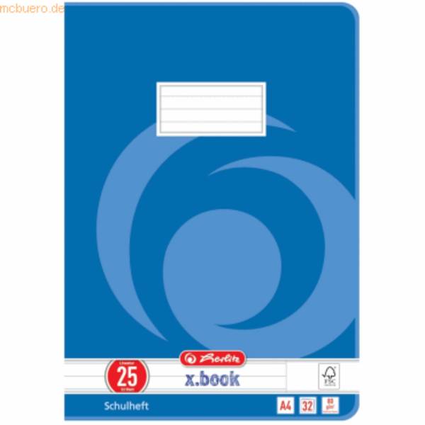 Schulheft A4 32 Blatt Lineatur 25 FSC Mix