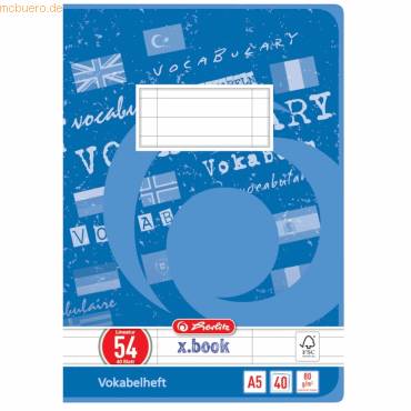 Vokabelheft A5 40 Blatt Lineatur 54 FSC Mix-0