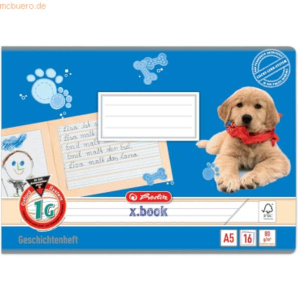 Geschichtenheft A5 16 Blatt Lineatur 1G FSC Mix