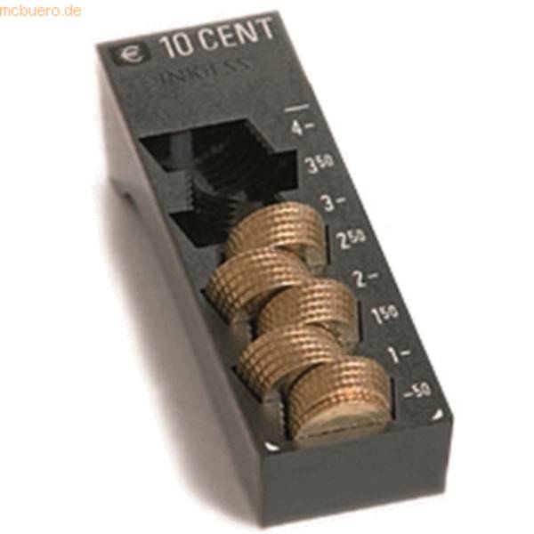 Einzelmünzbehälter Minikord 10 Euro-Cent schwarz