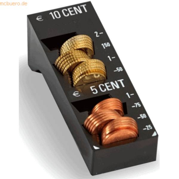 Einzelmünzbehälter Minikord 10 + 5 Euro-Cent schwarz