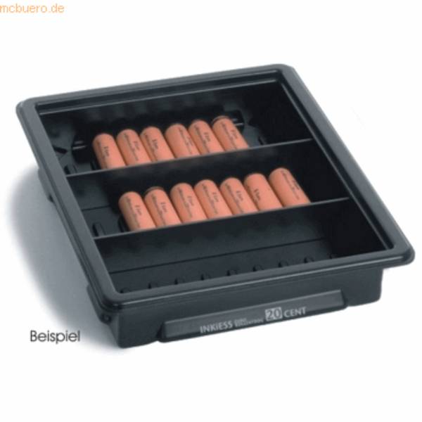 Rollentrog 20 Euro-Cent 3 Fächer BxTxH 29x33,5x6,5cm schwarz