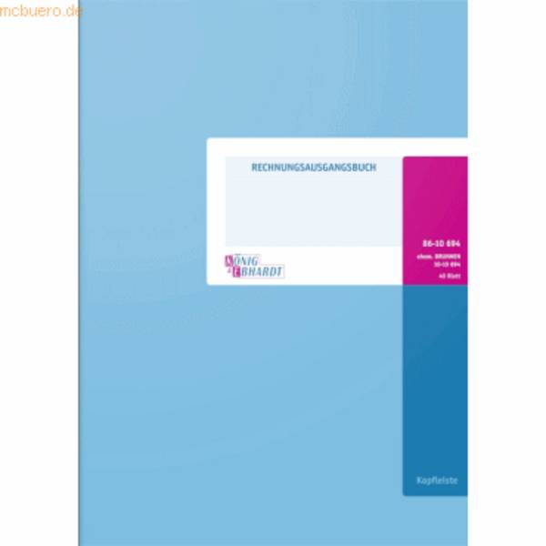Formularbuch Rechnungsausgangsbuch 42 Blatt Kopfleiste Karton hellblau