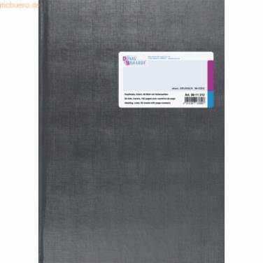 Geschäftsbuch A4 mit Kopfleiste liniert 96 Blatt hellblau