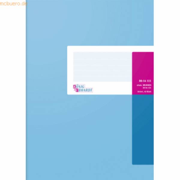 Geschäftsbuch A4 liniert 40 Blatt hellblau