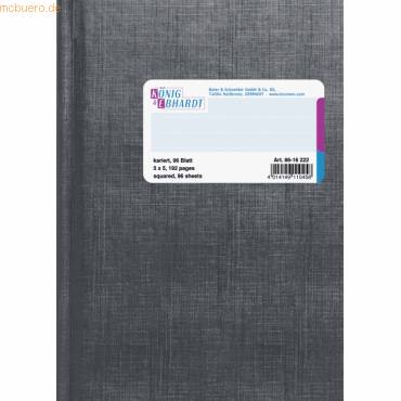 Geschäftsbuch A6 kariert 96 Blatt grau-0