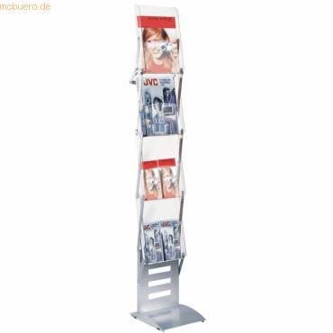 Prospektständer tec-art folder BxTxH 26x30x155cm 4 Fächer zusammenfaltbar-0