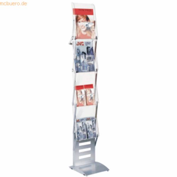 Prospektständer tec-art folder BxTxH 26x30x155cm 4 Fächer zusammenfaltbar