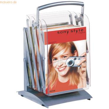Prospektständer tec-art folder BxTxH 26x30x155cm 4 Fächer zusammenfaltbar-1