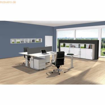 Schreibtisch StageOne Form 4 BxT160x80cm grafit-1