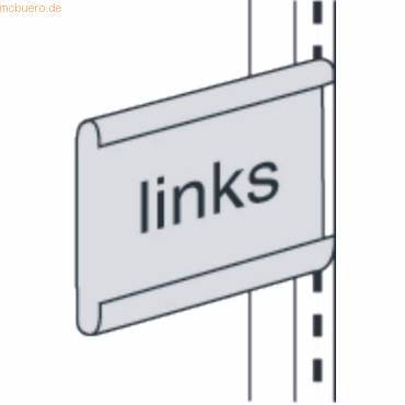 Gangschild links für Bibliotheks-Regal Univers lichtgrau-0