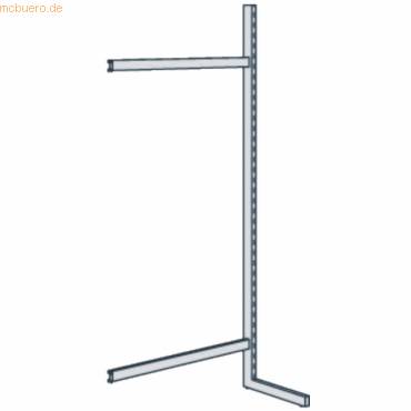 Bibliotheks-Regal Univers Ständer einseitig Anbaufeld BxH 100x200cm lichtgrau-0