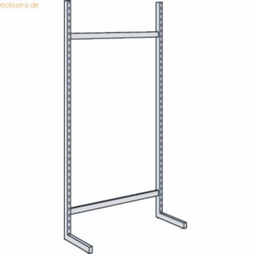 Bibliotheks-Regal Univers Ständer einseitig Grundfeld BxH 100x250cm lichtgrau-0