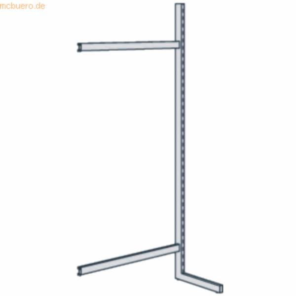 Bibliotheks-Regal Univers Ständer einseitig Anbaufeld BxH 75x250cm lichtgrau