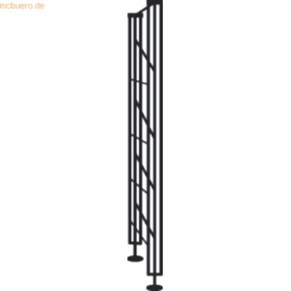 Bibliotheks-Regal libra Abschlussrahmen TxH 30x193cm schwarz/lichtgrau