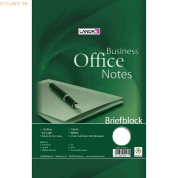 Briefblock Office A4 100 Blatt 70 g/qm blanko