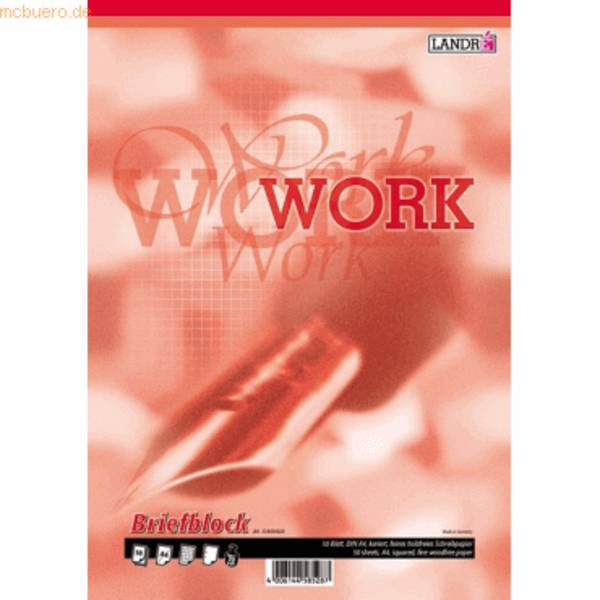 Briefblock Office A4 50 Blatt 70 g/qm 4-fach gelocht kariert