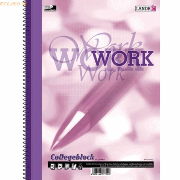 Collegeblock Office A4+ 80 Blatt 70 g/qm 4-fach gelocht rautiert