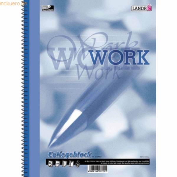 Collegeblock Office A4+ 80 Blatt 70 g/qm 4-fach gelocht liniert